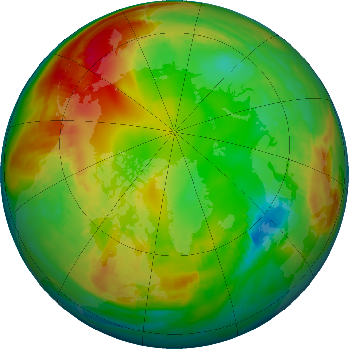 Arctic ozone map for 22 January 1981